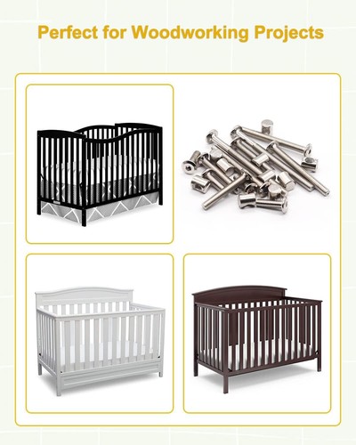 40Pcs Baby Bed Crib Screws Hardware Replacement Kit- M6X40Mm/ 50Mm/ 60Mm/ 70Mm/ - Picture 4 of 7
