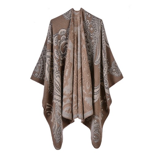 Lujo Cachemira Como Poncho Manta Envoltura Chal Bufanda Capa Anacardo Abrigo Superior Invierno - Imagen 9 de 21