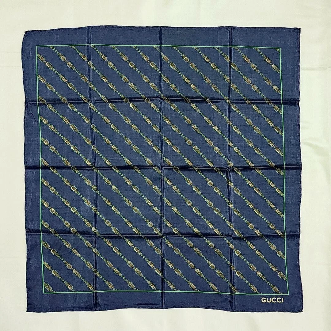 GUCCI Foulard Authentique Tissu Mode Ceinture Chaîne Rayures