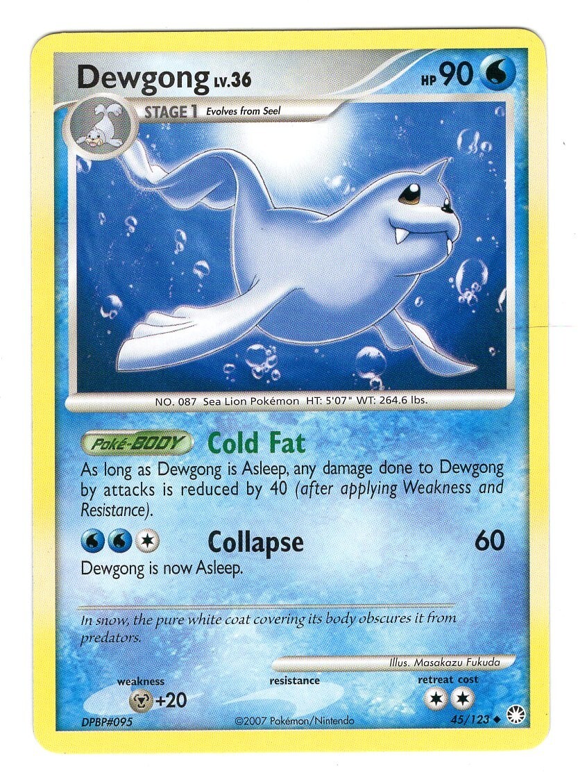Pokemon TCG Dewgong Lv.36 D&P Mysterious Treasures 45/123 Regular Uncommon NM