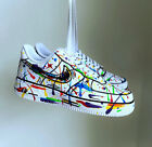Nike Custom Air Force 1 "Rainbow Splatter" White Shoes Black Pride Mens Womens