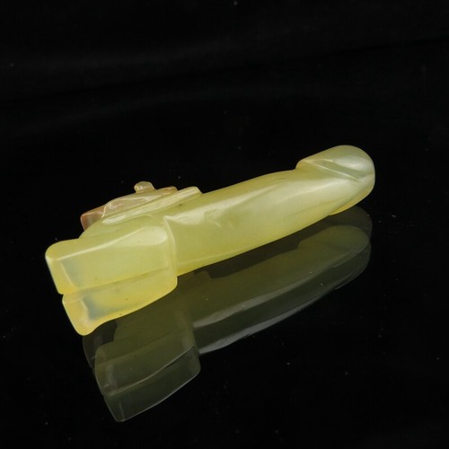 China jade antiguo, coleccionables, cultura Hongshan, pene de bestia raro, colgante D (279) - Imagen 7 de 7