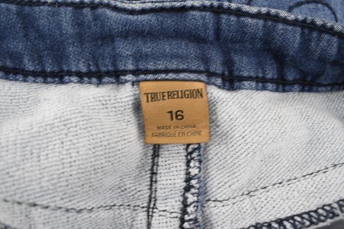 True Religion Youth Blue Distressed Denim Jean Shorts Size 16 - Picture 5 of 5