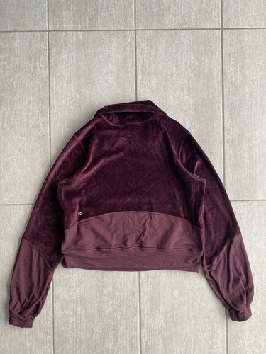 Women’s Lululemon Jumper Pullover Sweater Fleece / Velour Burgundy Size Medium - Picture 10 of 12