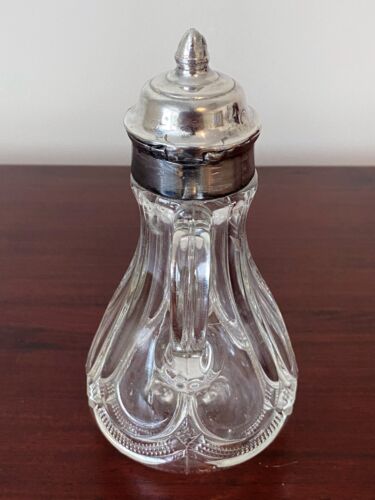Antike Sirup Krug Form geblasen EAPG umgekehrte Schleife & Reißverschluss? 7 1/4" hoch - Bild 4 von 9
