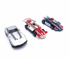 3x TCR Autos Fahrzeuge Freispur Leuchtspur Vintage Spielzeug Rennbahn Arxon 1986