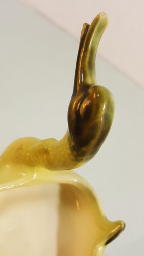Hull Pottery Green Swan Duck Planter Trinket Dish Ashtray Vintage Swan Candy - Picture 9 of 11