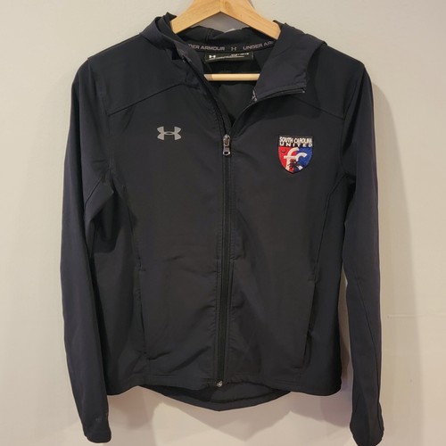 Under Armour Windbreaker Jacket Storm Hooded Youth Size Large Soccer Club Black