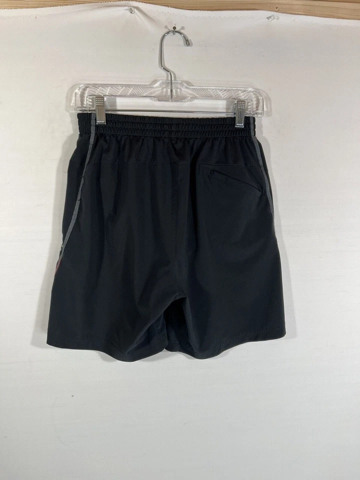 Pantalones Cortos Deportivos para Correr Roadrunner Para Hombre Pequeños Negros con Rayas Forrados Foto 3 de 4