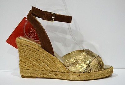 MARIA VICTORIA: Cuña de esparto dorada | eBay