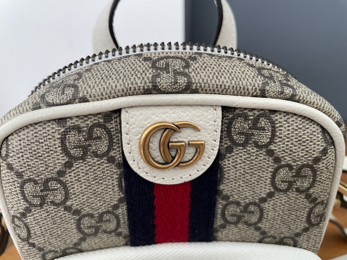 Gucci GG Supreme Ophidia Mini Bag Beige Ebony/White 671682 Gucci GG Supreme Ophidia Mini Bag Beige Ebony/White 671682