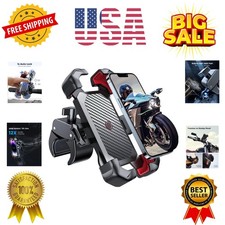 Motorcycle Phone Mount, 1s Auto Lock 100mph Military Anti-Shake Bike Phone...