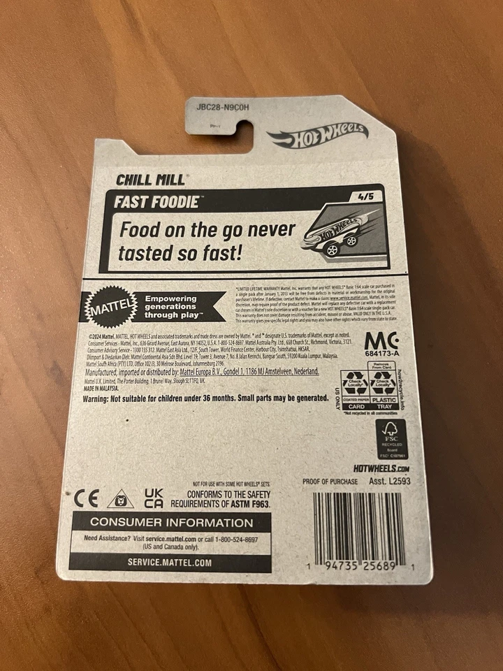 Camión de leche modificado Hot Wheels Treasure Hunt Purple Chill Mill V-8 Dragster Foto 3 de 4