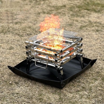 Fireproof Mat Camping Fireproof Cloth 27.56x27.56inch Fiberglass Heat Resistance