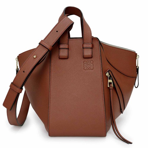 LOEWE Hammock Small A538S35X18 Rusty Brown Grained Calf Handbag #637