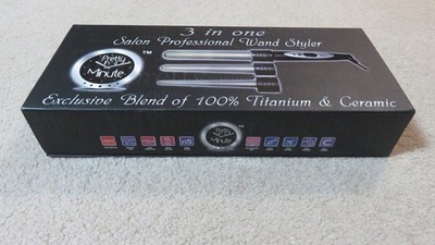 NEW Pretty In A Minute 3-In-One Salon Professional Wand Styler