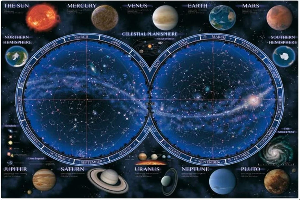 PUZZLE TEMATICO RAVENSBURGER SPAZIO PLANISFERO CELESTE 1500 PZ - Immagine 2 di 2