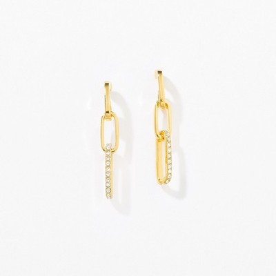 Touchstone Crystal by Swarovski Golden Join Together Earrings