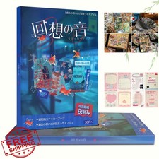 Japanese Manga Style Sticker Book,990 Heisei Retro Kawaii Stickers for Scrap...