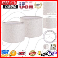 Set of 2 Drum Lampshades for Table, Floor  Bedside Lamps - 13  13  10 inch...