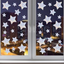 36 Pièces Autocollants Décoratifs Étoiles Prisme Statique, Suncatcher
