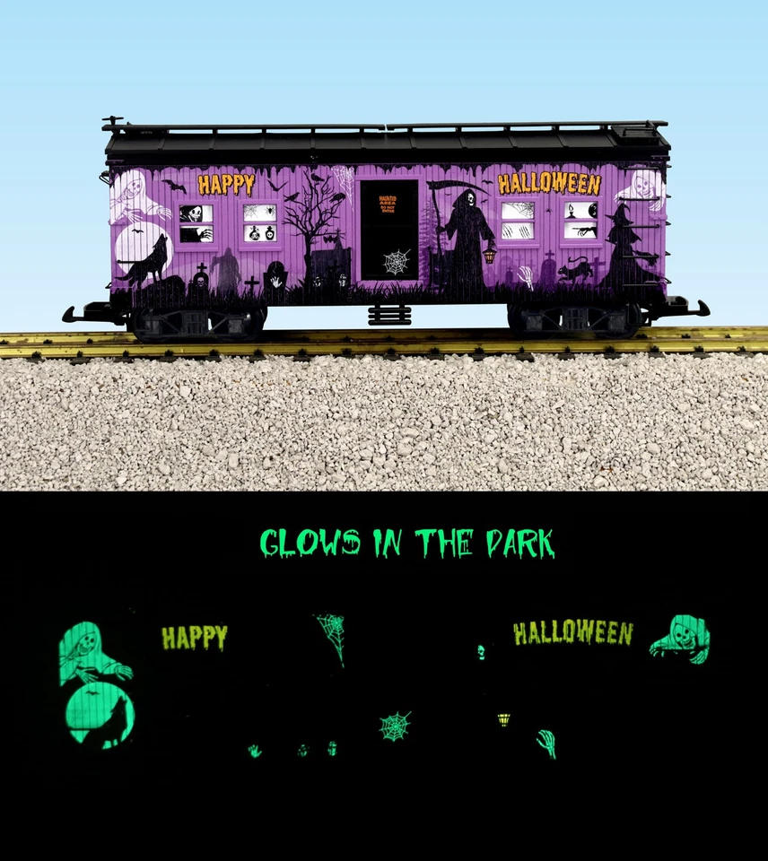 NEUHEIT eingetroffen USA TRAINS Halloween-Bunk Car (leuchtet im dunkeln) R18305