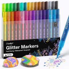 32 Colors Glitter Markers, Glitter Paint Pens Sparkly and Shiny for DIY Card ...