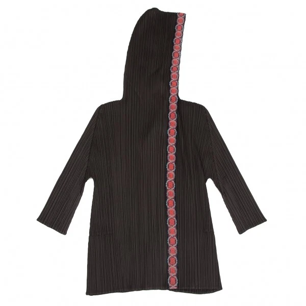 PLEATS PLEASE Lace Piping Hooded Cardigan Size 3(K-128394) - Image 2 of 4