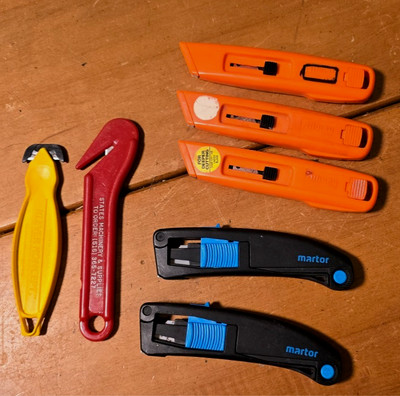 Martor Safety Utility Knife Lot   Professional Box Cutters (7 pcs)