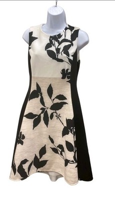 DKYN Women's Black White Dress Above Knee Sleeveless Size 14 