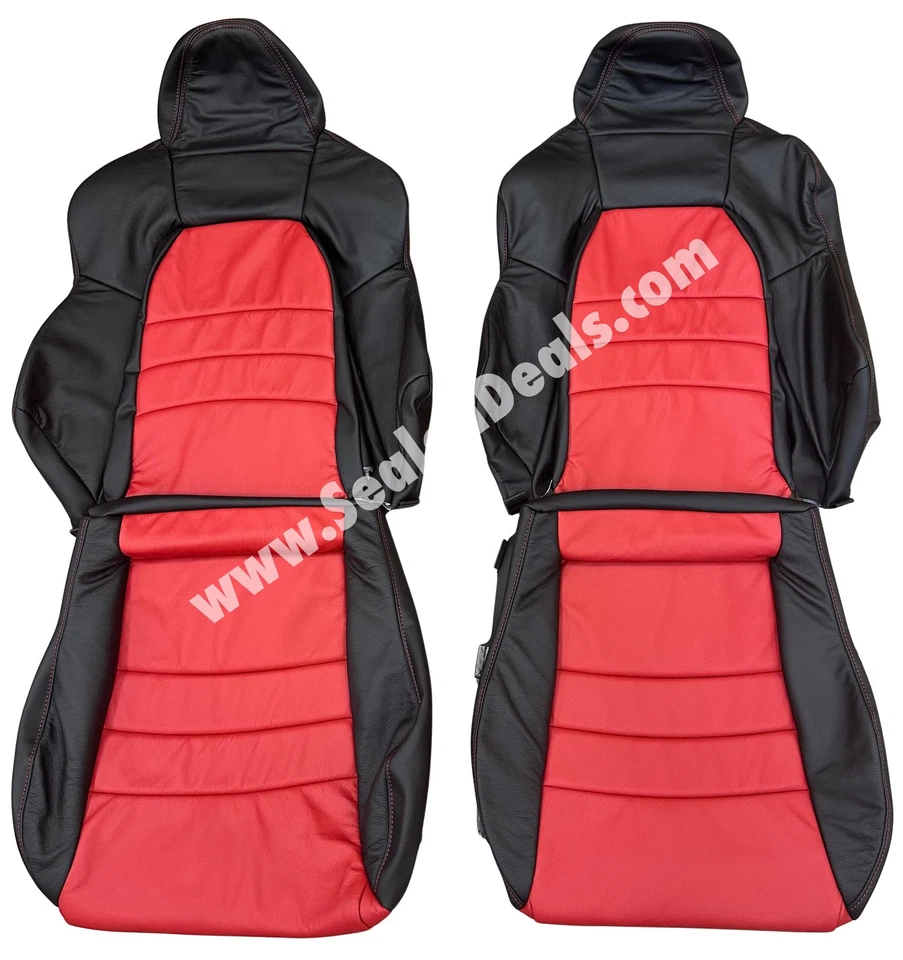Fundas de repuesto de asiento de cuero negras y rojas para Honda S2000 2006 2007 2008 Foto 3 de 4