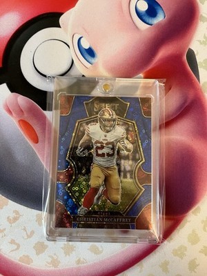 2022 Panini Select - Premier Level Christian McCaffrey #186 Blue Disco Prizm /25