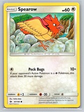 Carta Pokemon Spearow 97/149 Sole e Luna TCG Incolore Base Peck Bugs Bird