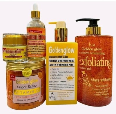 5 In 1 Set Golden Glow Body Sets Shower Gel, Face Cream , Body Lotion , Scrub