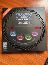 Tosy Ultimate Rechargeable Flying Disc 36 LED Lights Black Disc With Red Stripe