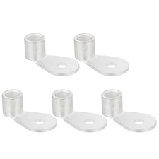 2/0 AWG - 1/4" Copper Wire Lugs, 90 Degree Bent Battery Lugs Silver, 2Pcs