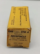 Hubbell 2750 Twist-Lock Outlet Receptacle 30A 120/208VAC 4-Pole 4-Wire