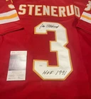Jan Stenerud Signed Kansas City Chiefs NFL #3 Jersey HOF 1991 Inscr JSA