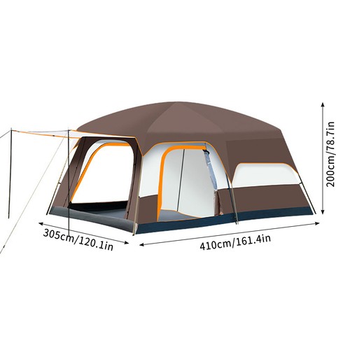 Luxury Camping Tent Waterproof Two-Bedroom Large Family Tent For 8-12 People - Picture 7 of 7