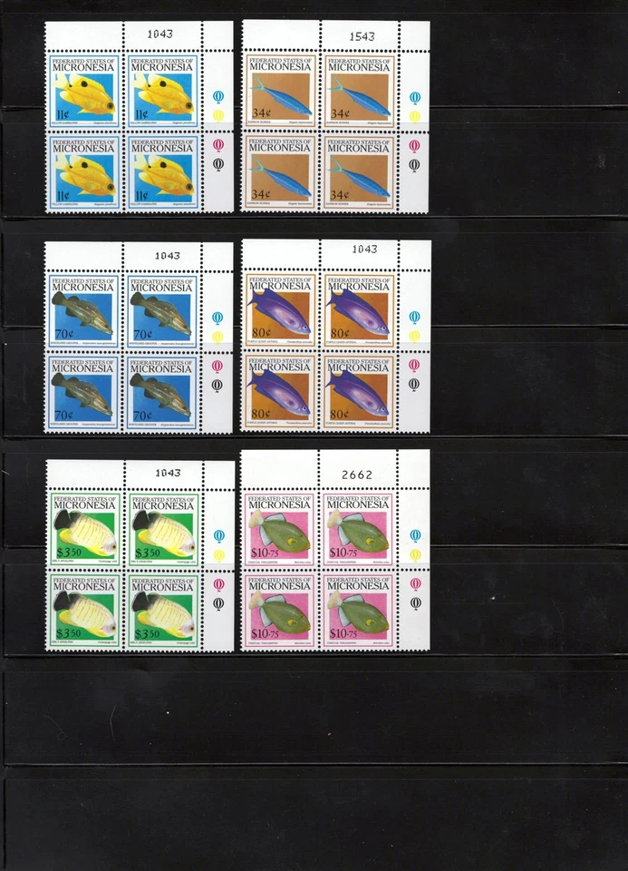 Micronesia 301-319A, 328-332 MNH Fish Definitive Blocks ZAYIX 0825L1763 - Image 3 of 3