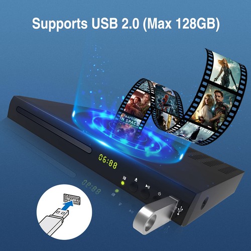 Blu Ray DVD Player, 1080P Heimkino Disc System, Alle DVDs und Region abspielen... - Bild 5 von 8