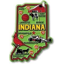 Indiana Colorful State Magnet by Classic Magnets, 2.5" x 3.6"