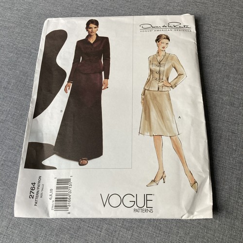 Vogue 2764 Sewing Pattern Oscar De La Renta Formal lEvening Skirt Jacket 6 8 10 - Picture 2 of 4