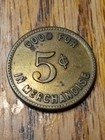 Harter's Goshen, Ind. Good For 5¢ In Merchandise Brass Token Nickel Size — photo 2