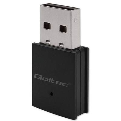 Qoltec Wireless Ultraschneller Mini-WLAN-Adapter | Standard AC | BT 4.0 | USB 2.