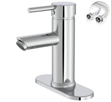 Chrome Bathroom Faucet 1 Hole, Greenspring Single Lever Bathroom Sink Faucets...
