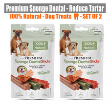 2x Rethink Pet Premium Sponge Dental Sticks 🐶 Natural Chews Reduce Tartar 🦷✨