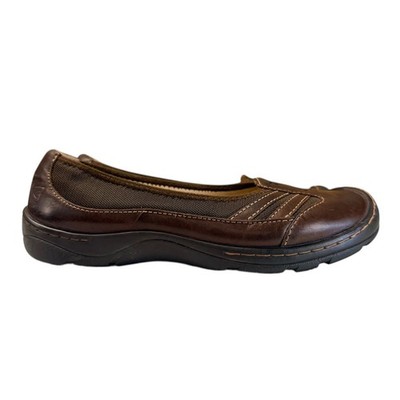 KEEN Sienna Ballet Flats Brown Leather Shoes Boho Chic Grandma Comfort Women 9