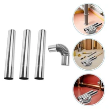 4 Pcs Stove Pipe Stainless Steel Boiler Flue Chimney for Camping