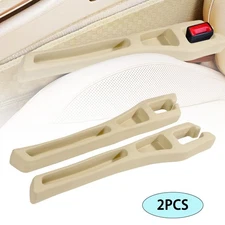 1 Pair Car Seat Gap Filler Organizer w/ Phone Holder Driver Passenger Seat Beige